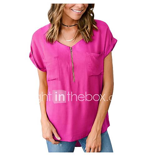 Dames Overhemd Effen Fuchsia Xxxl huismerk kopen in de aanbieding