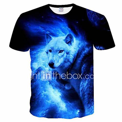 Heren Print T Shirt Kleurenblok 3D Dier Blauw Xxxl huismerk kopen in de aanbieding Heren Print T Shirt Kleurenblok 3D Dier Blauw Xxxl huismerk kopen in de aanbieding
