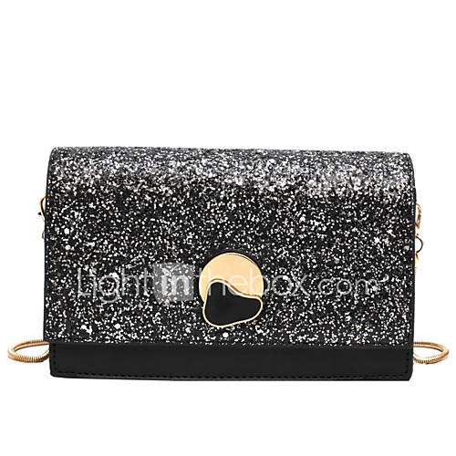 Dames Tassen Pu Crossbodytas Knopen Glitter Effen Kleur Wit Zwart huismerk kopen in de aanbieding