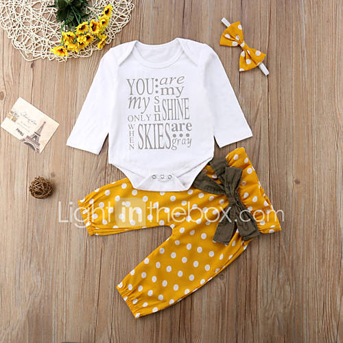 Baby Meisjes Standaard Print Lange Mouw Normaal Katoen Polyester Kledingset Geel huismerk kopen in de aanbieding Baby Meisjes Standaard Print Lange Mouw Normaal Katoen Polyester Kledingset Geel huismerk kopen in de aanbieding