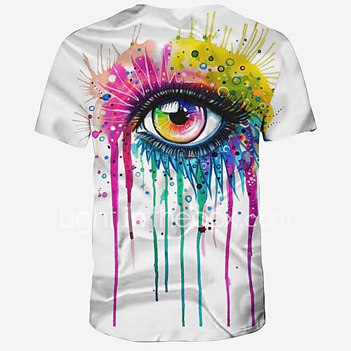 Heren T Shirt Kleurenblok Wit Xl huismerk kopen in de aanbieding