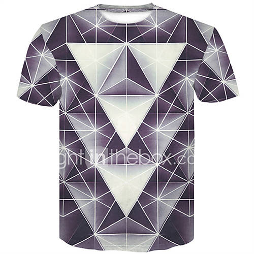 Heren T Shirt Kleurenblok 3D Grafisch Grijs Xxl huismerk kopen in de aanbieding