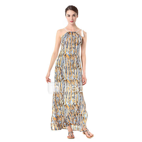 Dames Boho Elegant A Lijn Chiffon Jurk Effen Geometrisch Patchwork Print Maxi huismerk kopen in de aanbieding Dames Boho Elegant A Lijn Chiffon Jurk Effen Geometrisch Patchwork Print Maxi huismerk kopen in de aanbieding