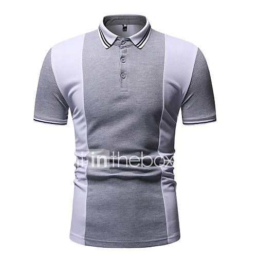 Heren Patchwork Polo Kleurenblok Zwart huismerk kopen in de aanbieding