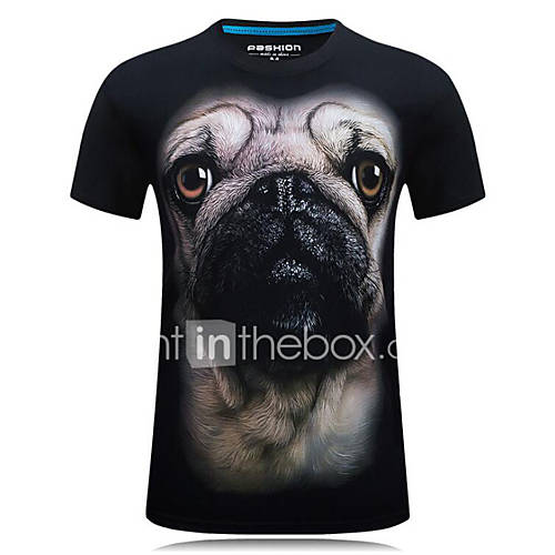 Heren Print T Shirt 3D Dier Zwart Xxxxl huismerk kopen in de aanbieding