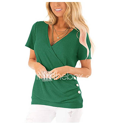 Dames T Shirt Effen Bloemen Rood huismerk kopen in de aanbieding