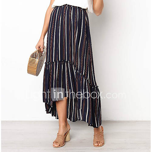 Dames Standaard Schommel Rokken Gestreept huismerk kopen in de aanbieding