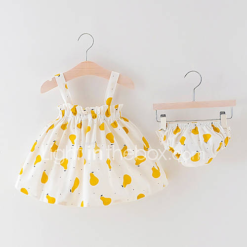 Baby Meisjes Standaard Fruit Mouwloos Lang Katoen Kledingset Blozend Roze huismerk kopen in de aanbieding