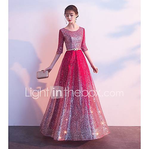 A Lijn V Hals Tot De Grond Pailletten Jurk Met Door Lan Ting Express huismerk kopen in de aanbieding