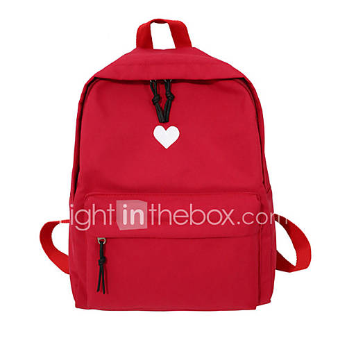 Unisex Tassen Nylon Synteettinen Rugzak Rits Effen Kleur Zwart Rood Blozend Roze huismerk kopen in de aanbieding