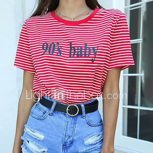 Dames T Shirt Bloemen Geometrisch Rood huismerk kopen in de aanbieding