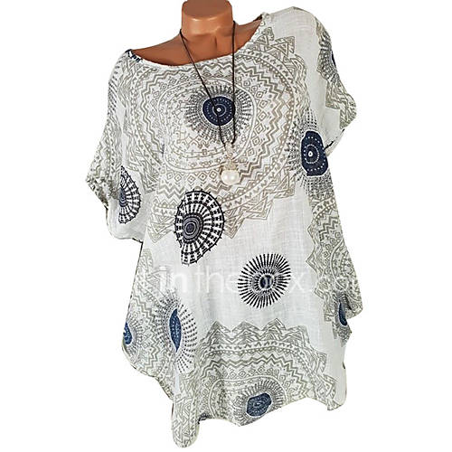 Dames T Shirt Geometrisch Marineblauw Xxxl huismerk kopen in de aanbieding Dames T Shirt Geometrisch Marineblauw Xxxl huismerk kopen in de aanbieding