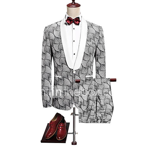 Smokings Getailleerd Standaard Pasvorm Sjaalkraag Single Breasted Een Knoops Polyester Damast Geruit Slangenhuid huismerk kopen in de aanbieding Smokings Getailleerd Standaard Pasvorm Sjaalkraag Single Breasted Een Knoops Polyester Damast Geruit Slangenhuid huismerk kopen in de aanbieding