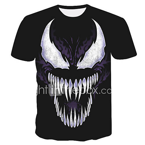 Heren T Shirt 3D Cartoon Zwart huismerk kopen in de aanbieding Heren T Shirt 3D Cartoon Zwart huismerk kopen in de aanbieding