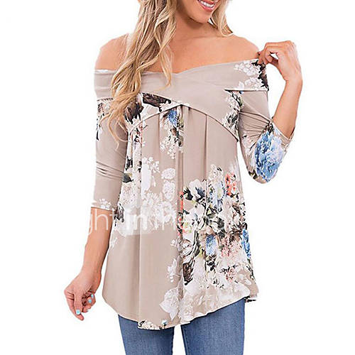 Dames Print T Shirt Geometrisch Blozend Roze Xl huismerk kopen in de aanbieding