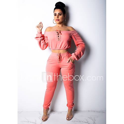 Dames Actief Street Chic Set Pantalon Veters Effen huismerk kopen in de aanbieding