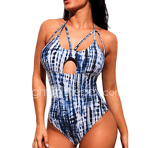 Dames Standaard Licht Blauw Halter Hoge Taille Eendelig Zwemkleding Geometrisch Print M L Xl huismerk kopen in de aanbieding Dames Standaard Licht Blauw Halter Hoge Taille Eendelig Zwemkleding Geometrisch Print M L Xl huismerk kopen in de aanbieding