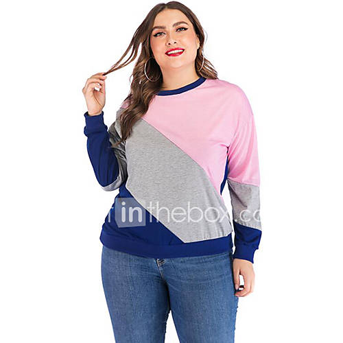 Dames Print T Shirt Kleurenblok Regenboog Xxl huismerk kopen in de aanbieding