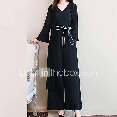 Dames Street Chic Verfijnd Set Pantalon Strik Effen huismerk kopen in de aanbieding