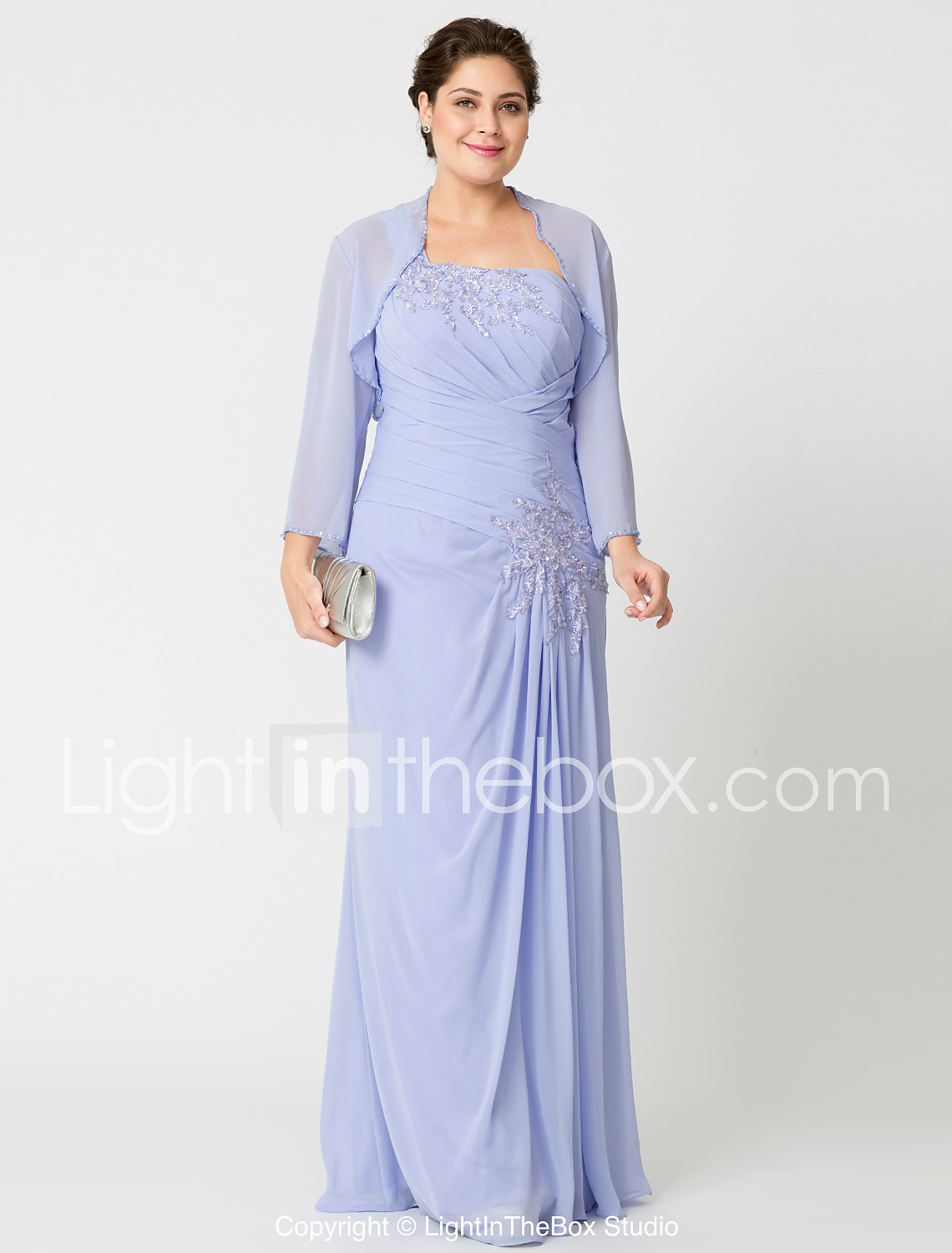 Tubino Monospalla Con A Pizzo Lungo Perline Da Larj354 Chiffon Abito NOwX80Pkn